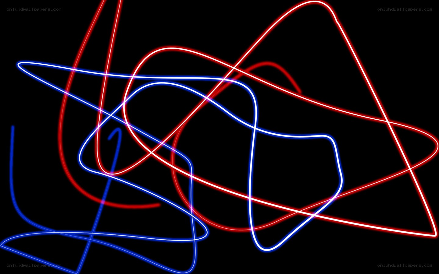 Abstract red and blue light trails