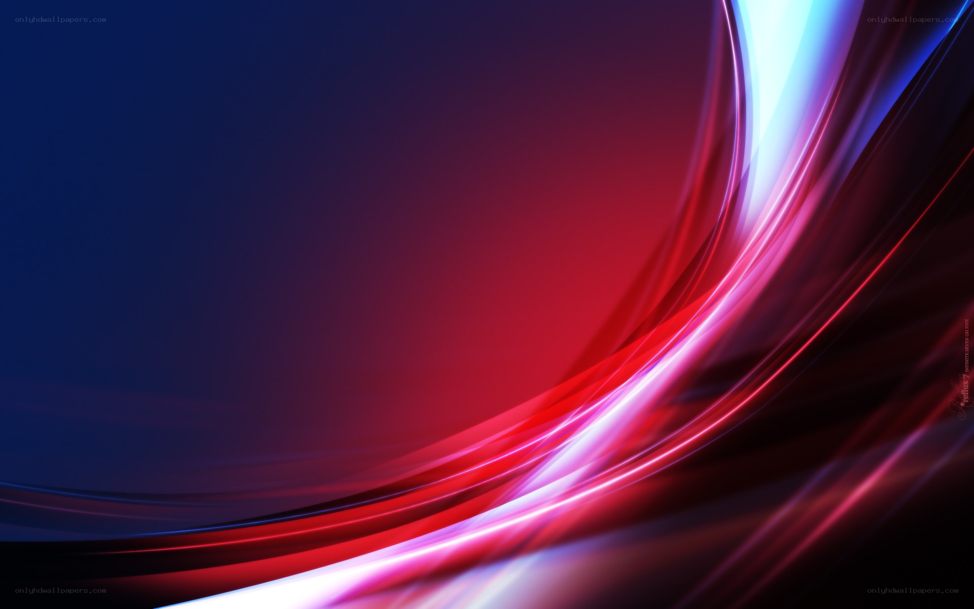 Abstract red and blue light waves
