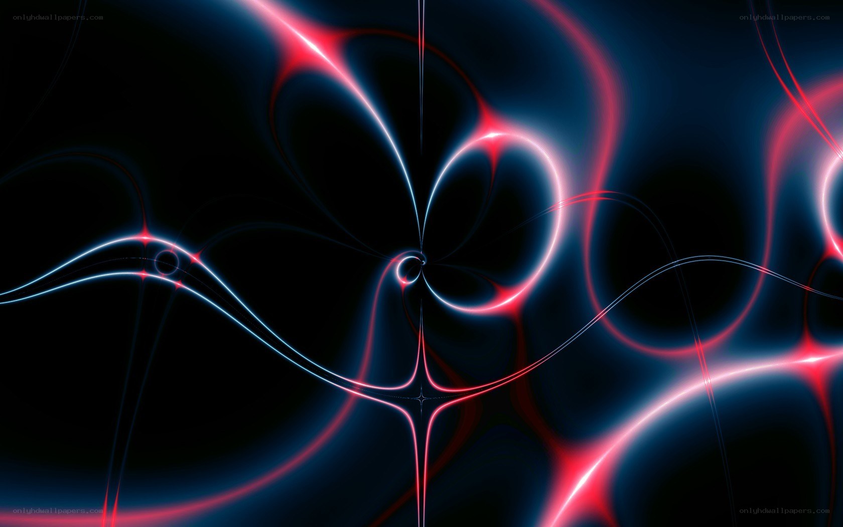 Abstract red and blue light waves