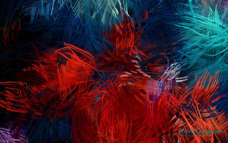 Abstract Red and Blue Lines — Dynamic, Digital Art