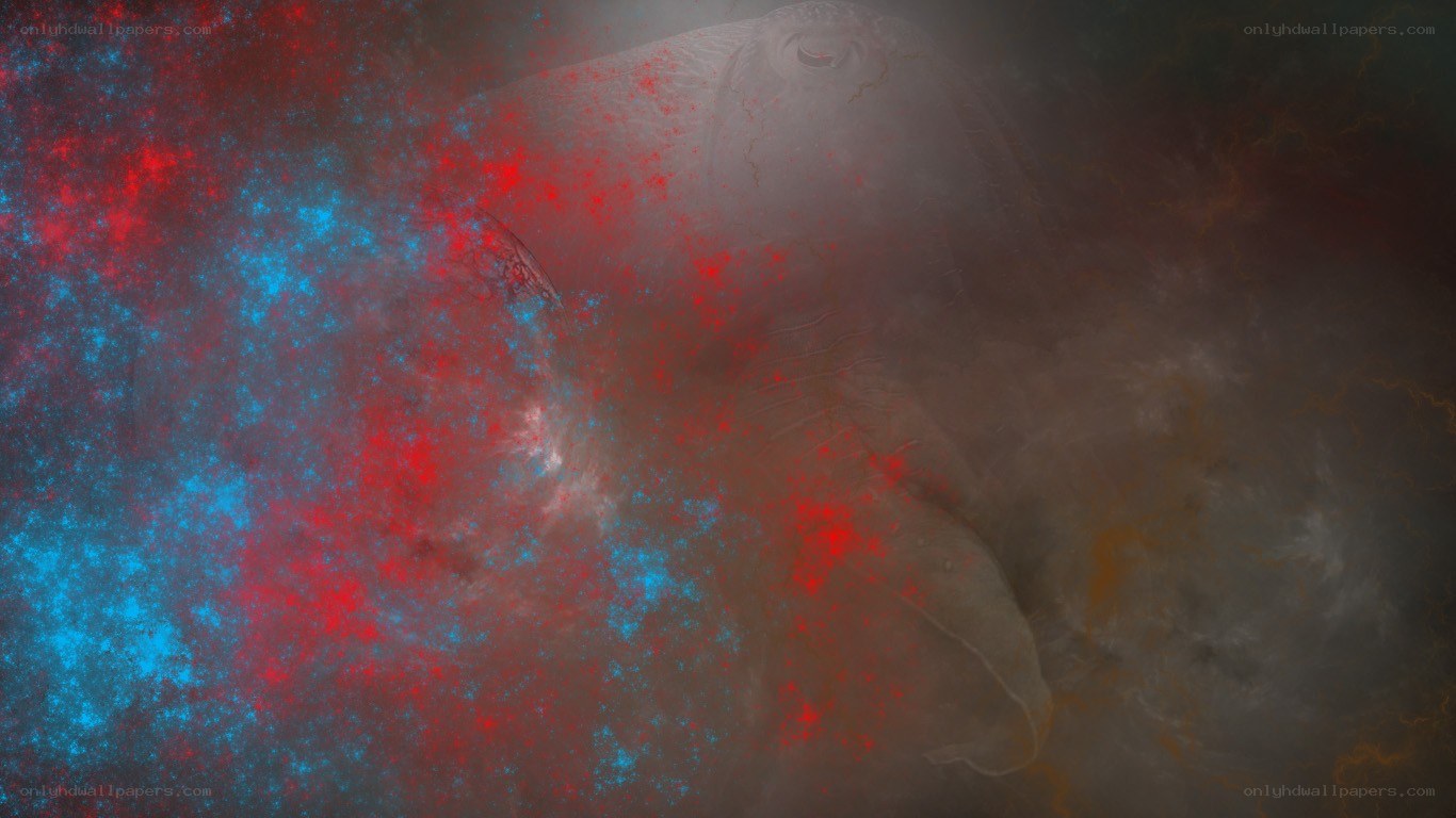 abstract red and blue nebula