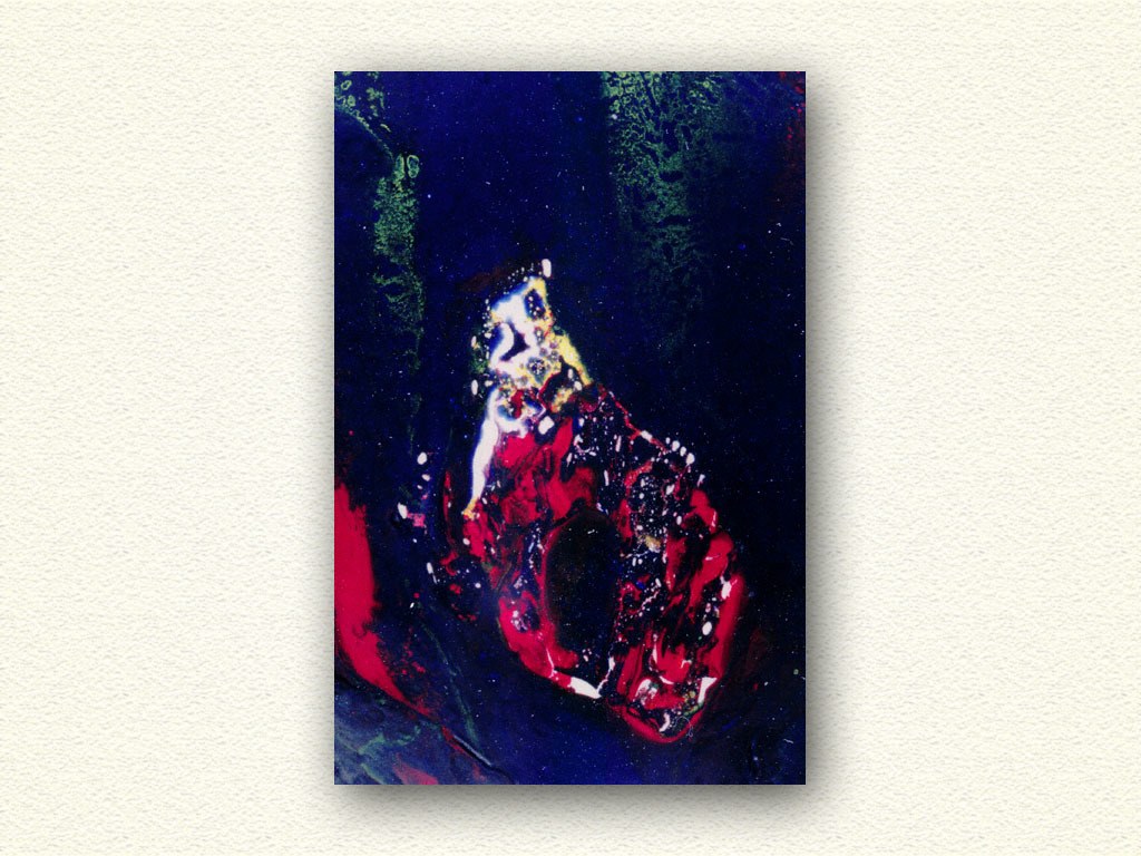 Abstract red and blue painting