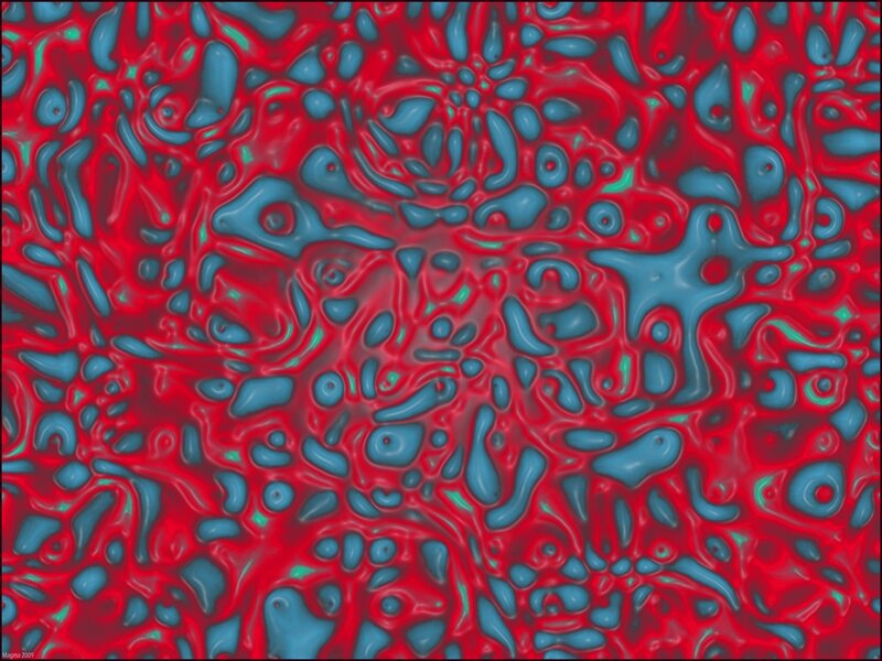 Abstract Red and Blue Pattern — Chaotic, Digital Art