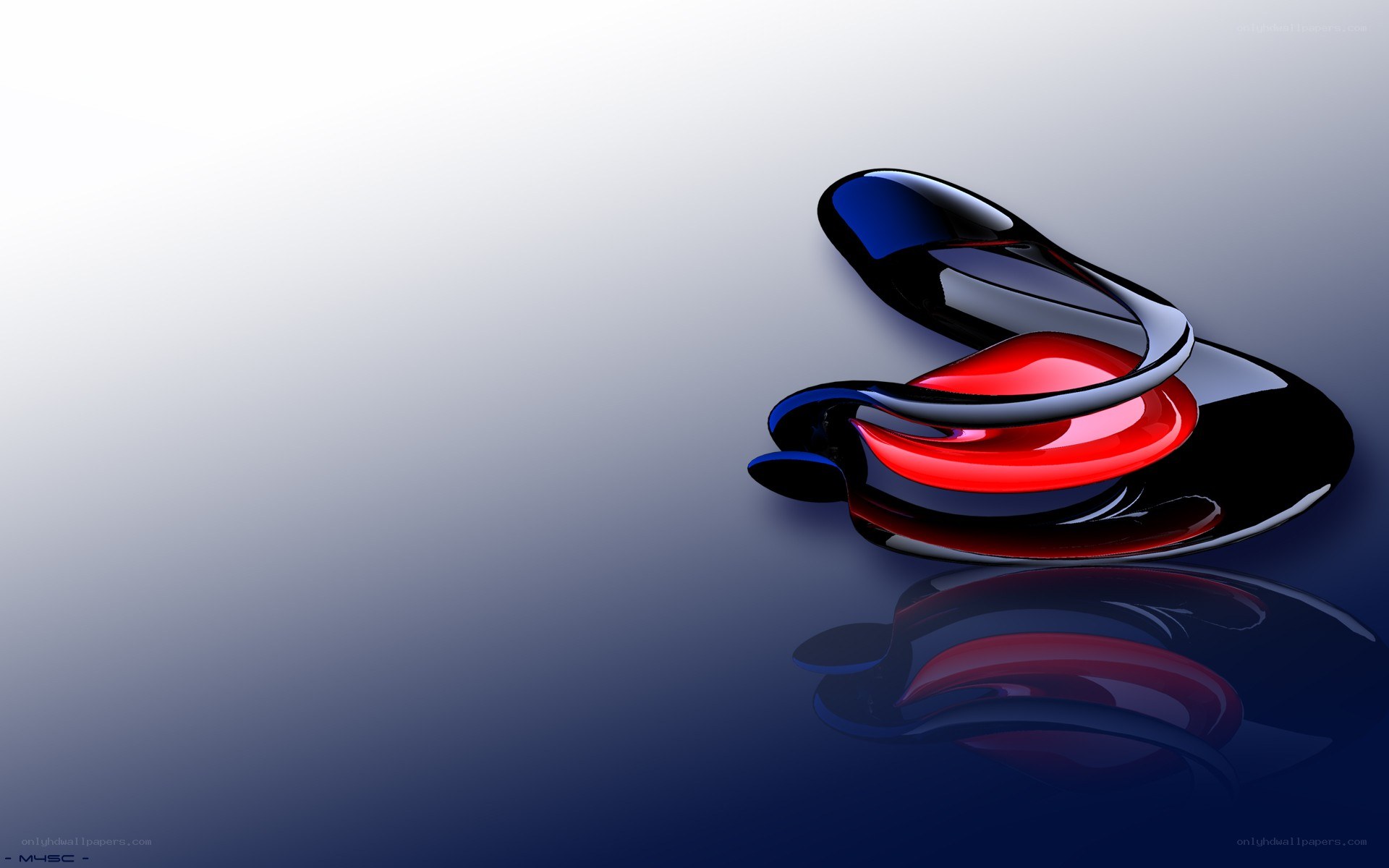 Abstract red and blue sculpture