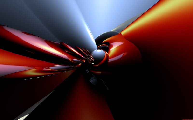 Abstract Red and Blue Shapes — Dramatic