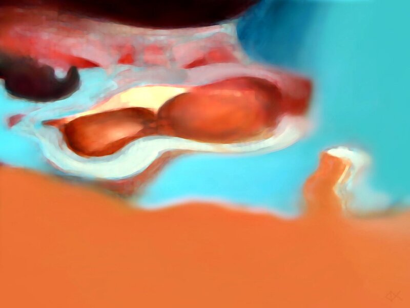 abstract red and blue shapes