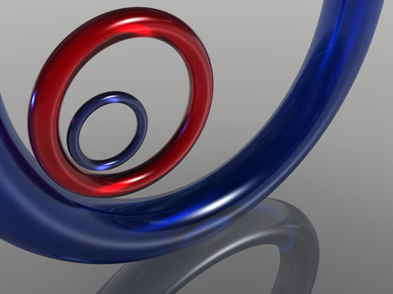 Abstract red and blue spiral
