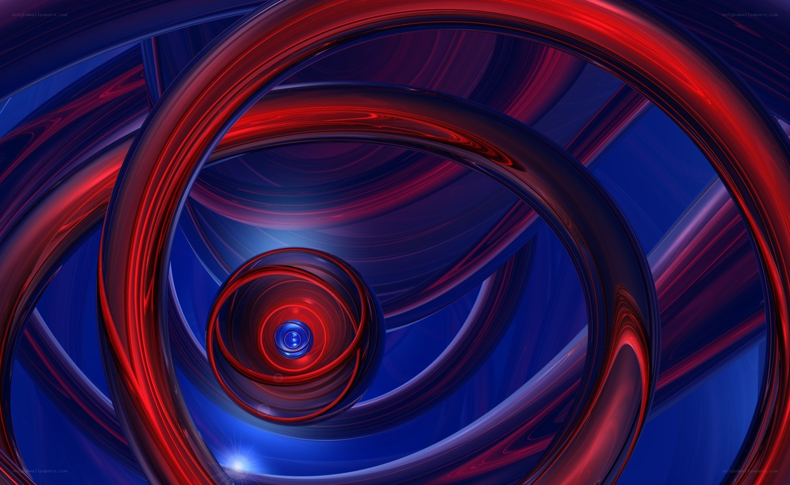 Abstract red and blue spiral