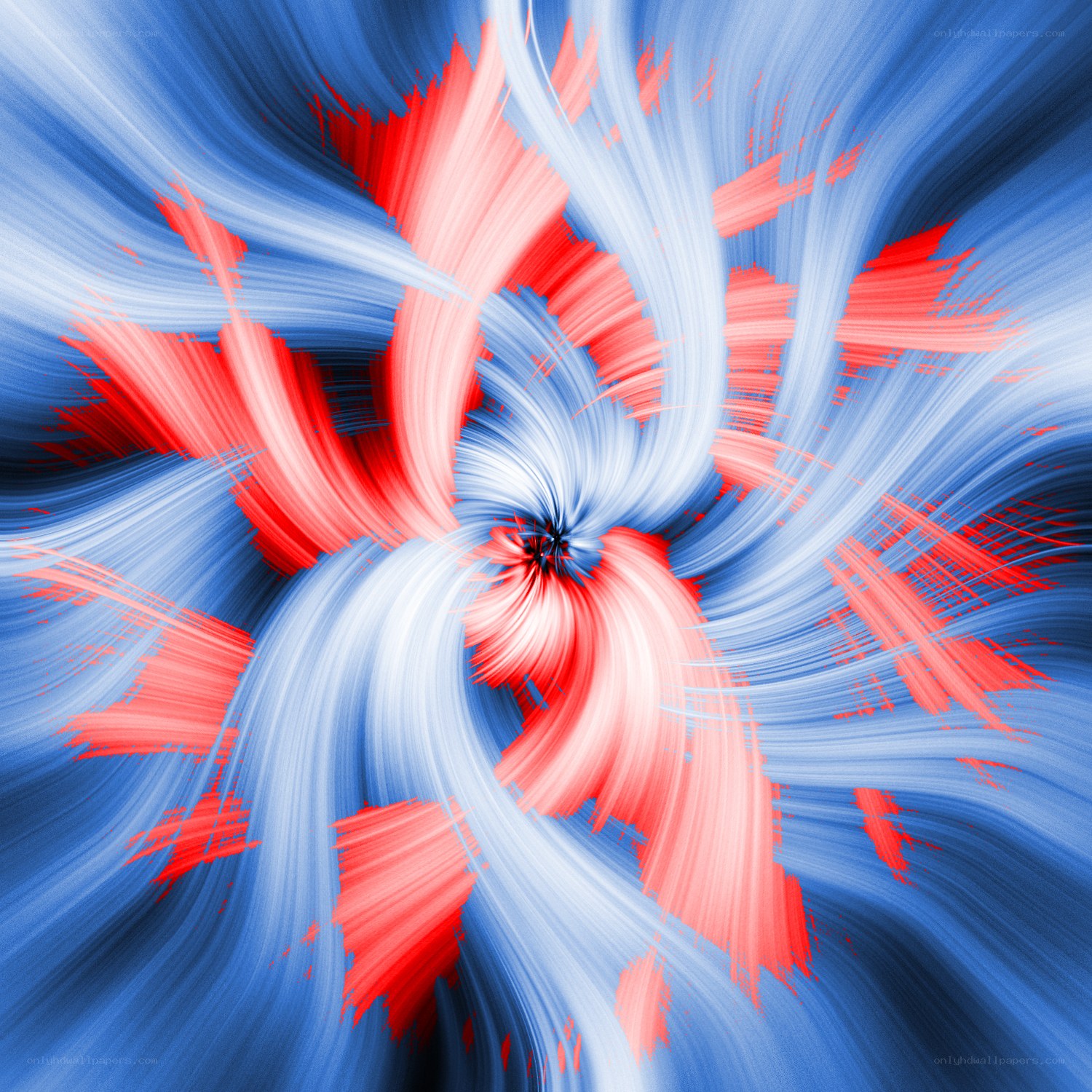 Abstract red and blue swirl