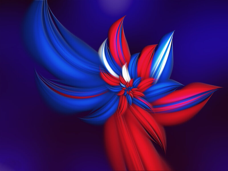Abstract Red and Blue Swirl — Dynamic