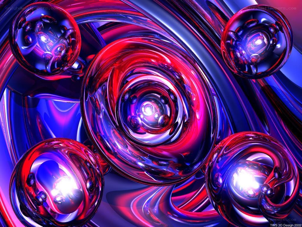 Abstract red and blue swirls