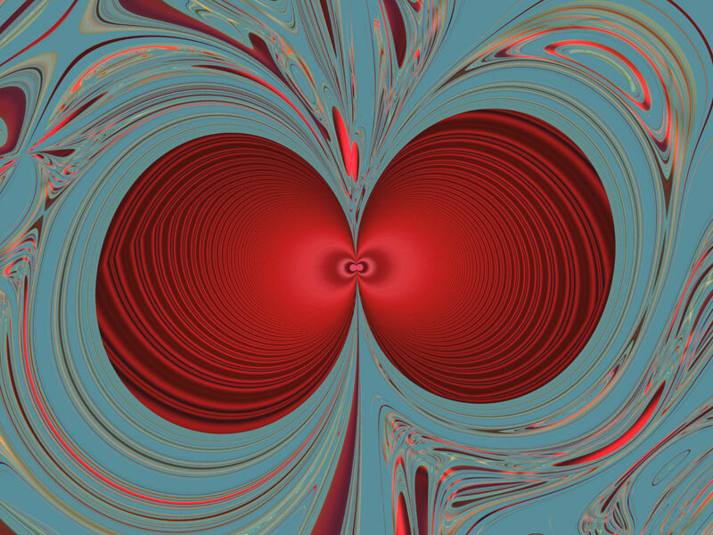 Abstract red and blue swirls
