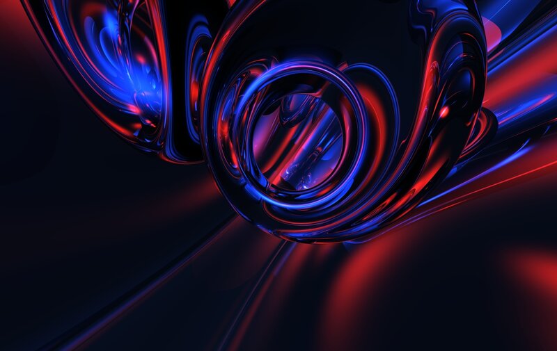 Abstract Red and Blue Swirls — Dramatic, Digital Art, Light, Dark Background
