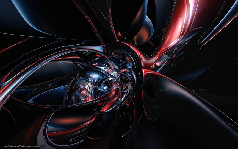 Abstract Red and Blue Swirls — Dramatic, Digital Art