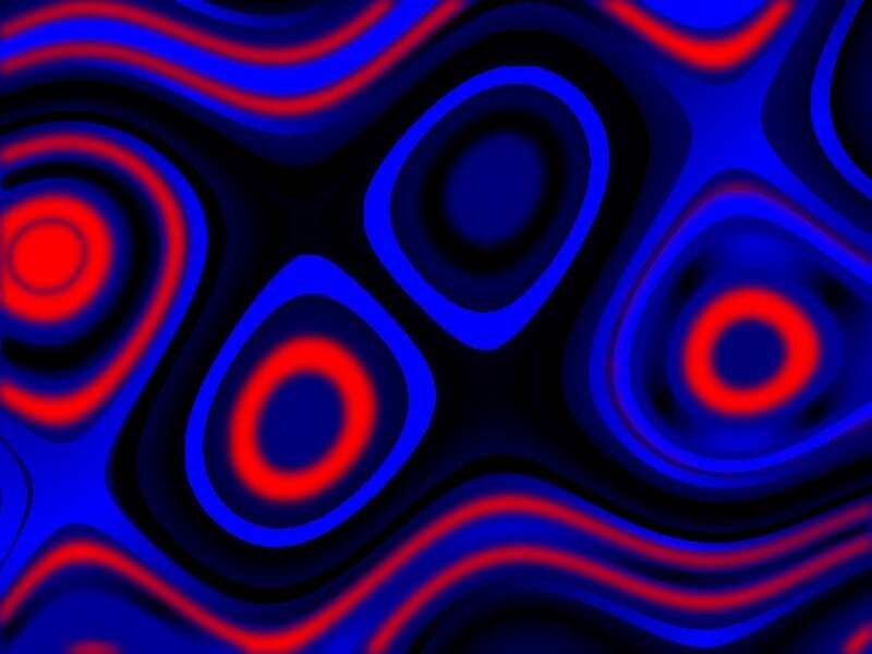 Abstract Red and Blue Swirls — Hypnotic, Circles