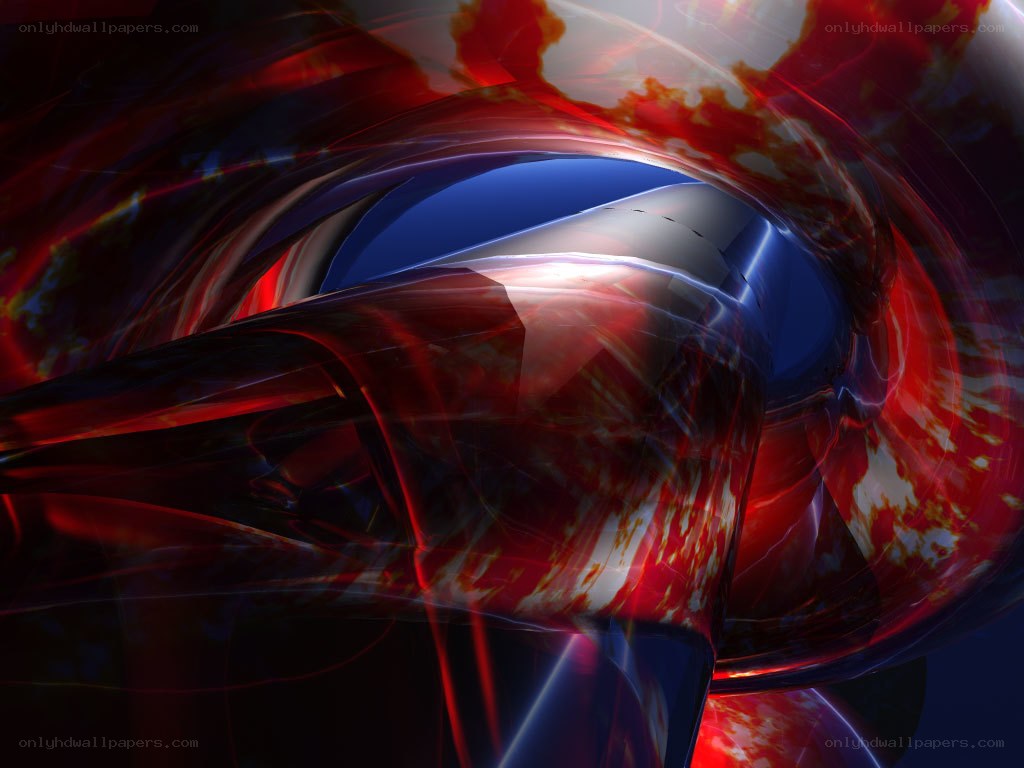 Abstract red and blue tunnel