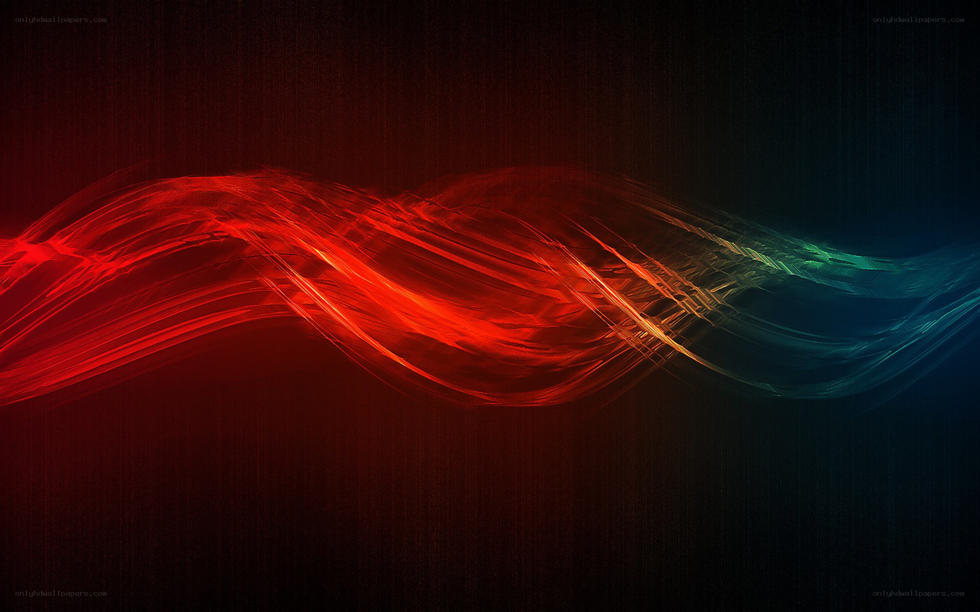 Abstract red and blue wave