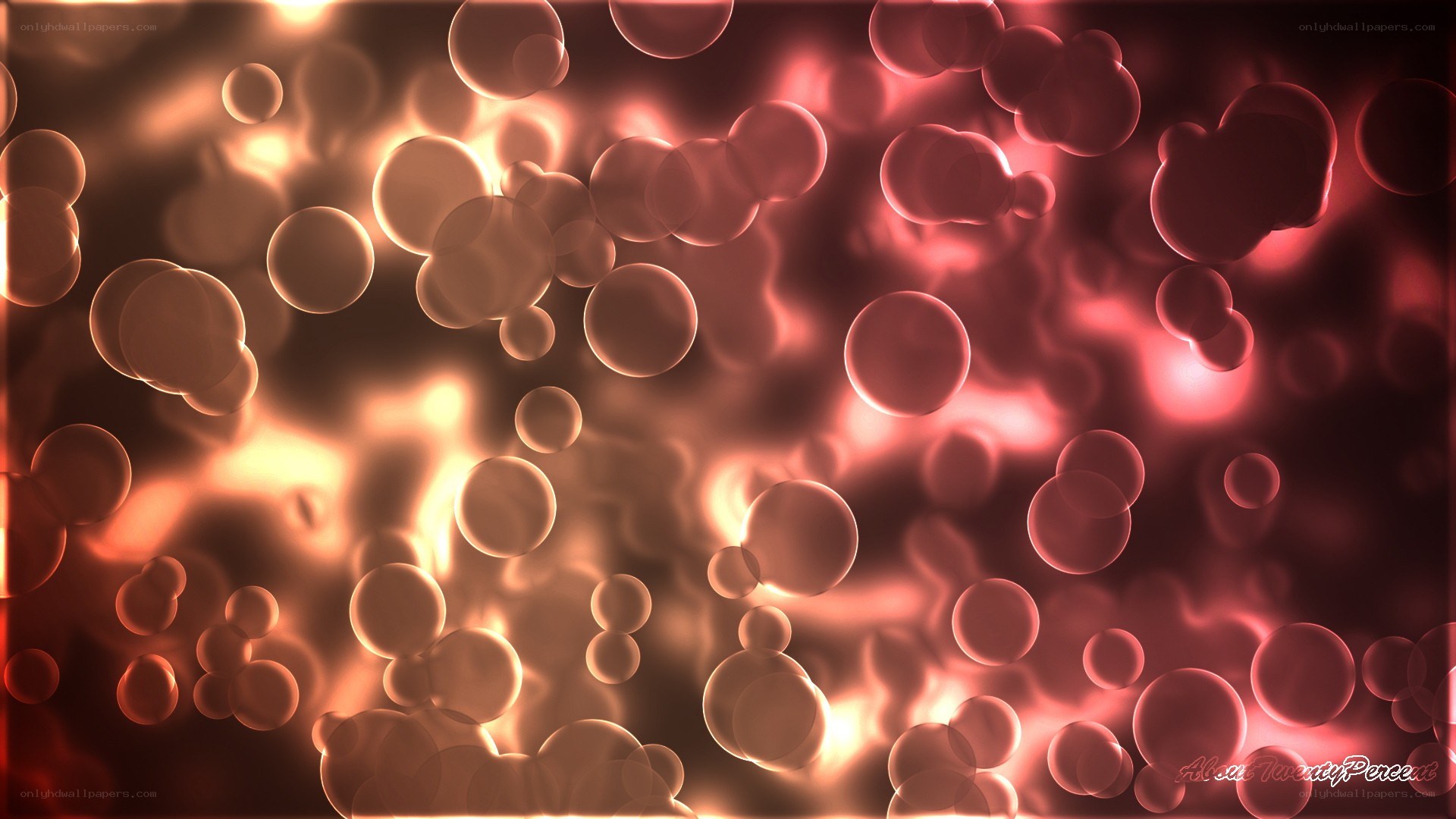 Abstract red and gold bubbles