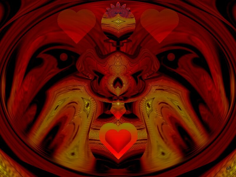Abstract Red and Gold Design — Mystical