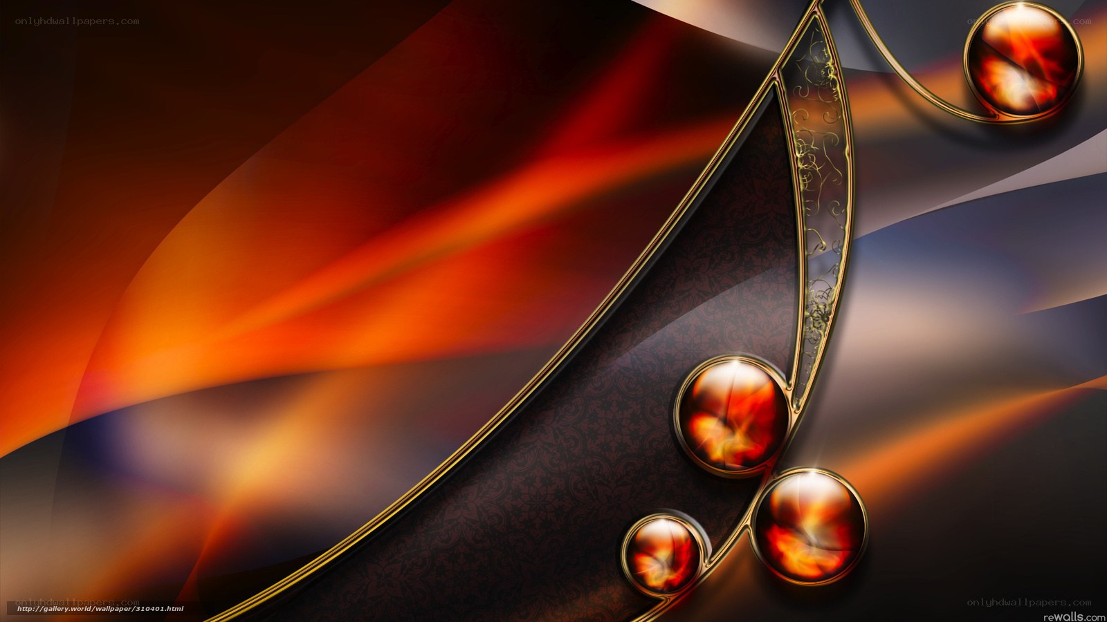 Abstract red and gold design