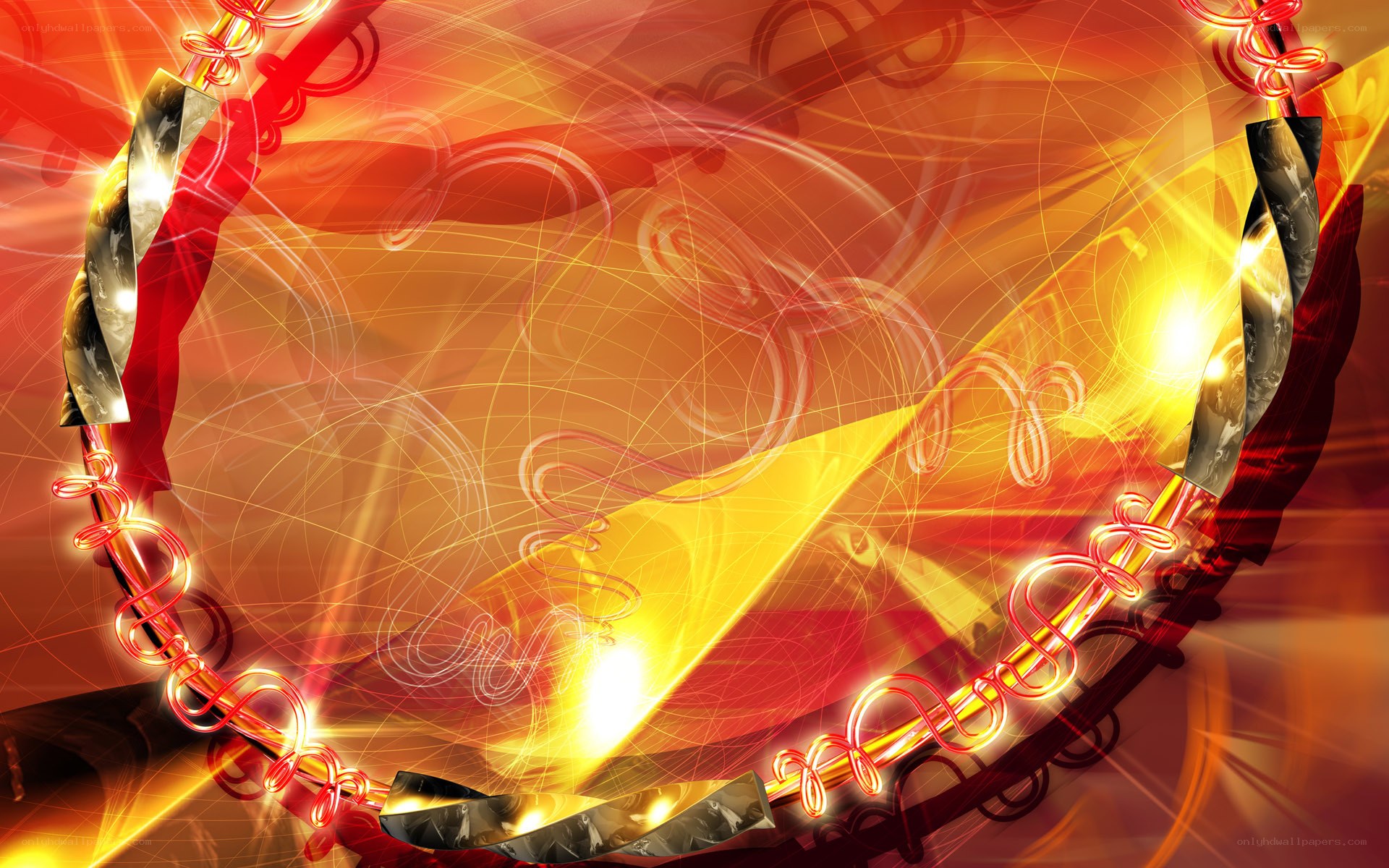 Abstract red and gold energy design