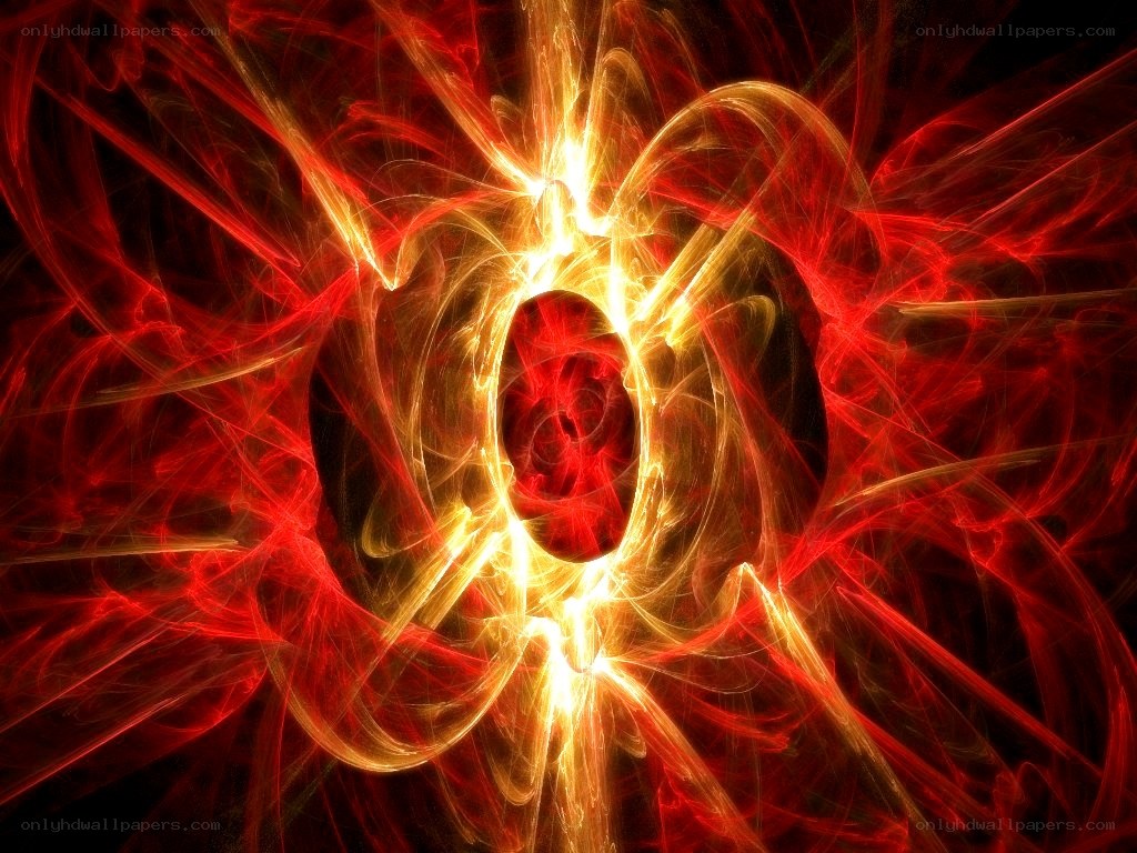 Abstract red and gold energy vortex