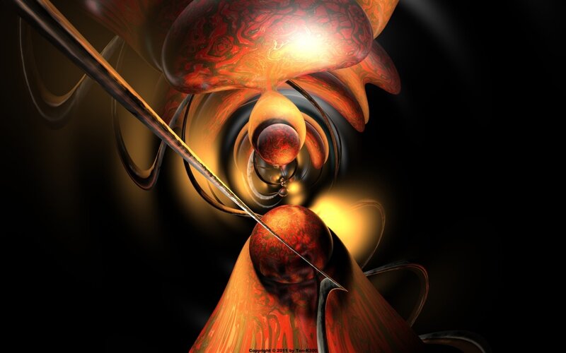 Abstract Red and Gold Forms
