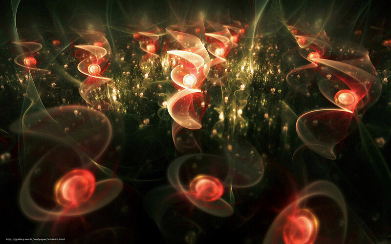 Abstract red and gold fractal art
