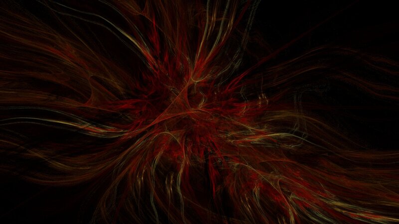 Abstract red and gold fractal burst