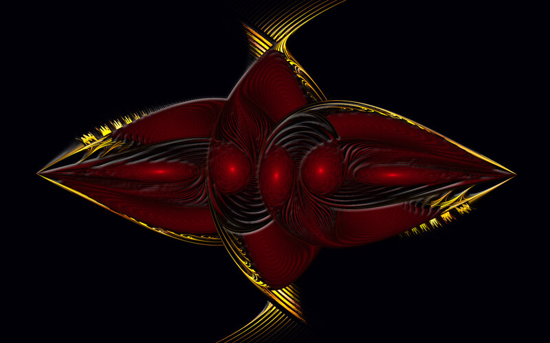 Abstract red and gold fractal design