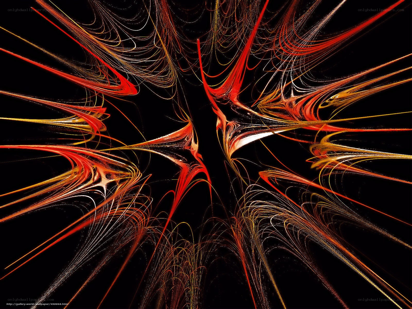 Abstract red and gold fractal design