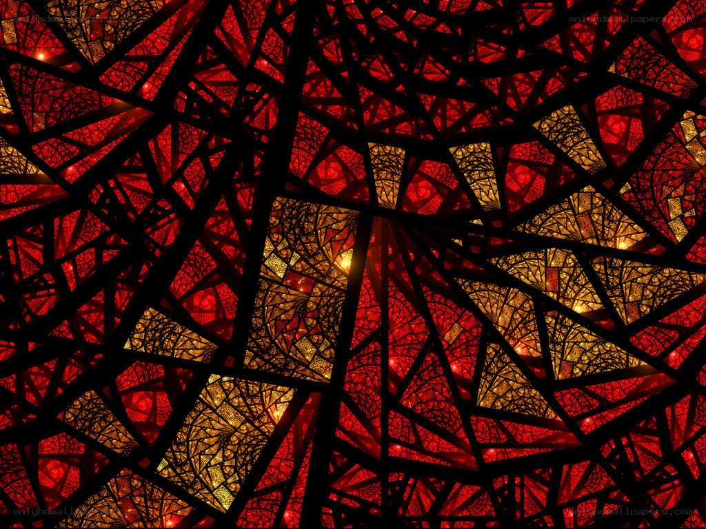 abstract red and gold fractal pattern