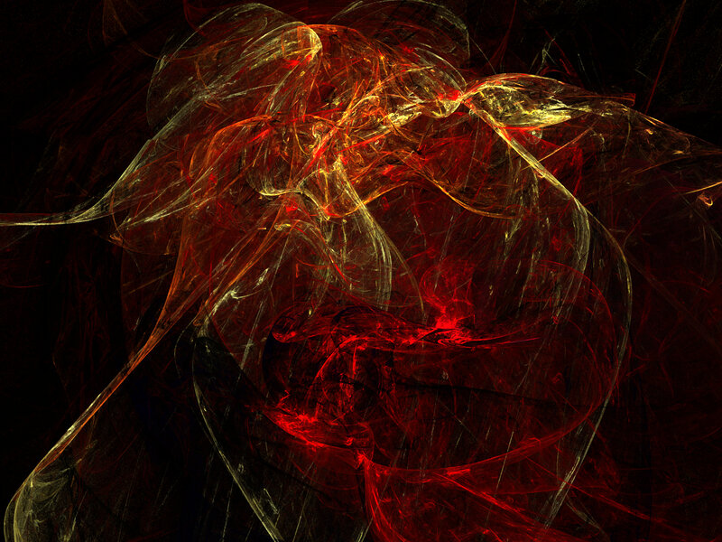 Abstract red and gold fractal swirl