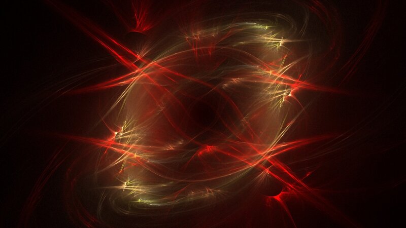 Abstract red and gold light patterns