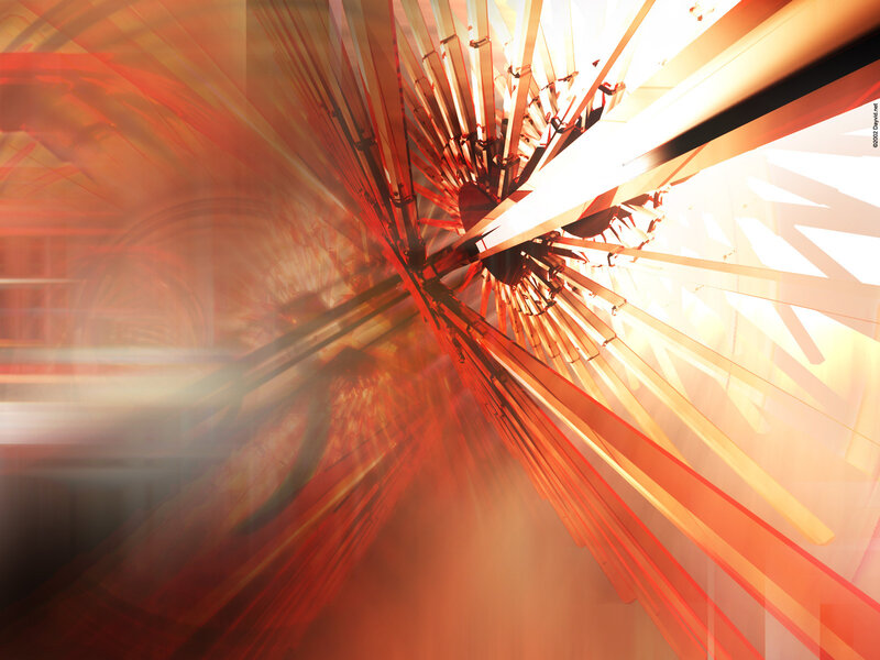 Abstract red and gold light rays