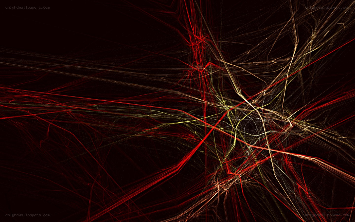 Abstract red and gold lines