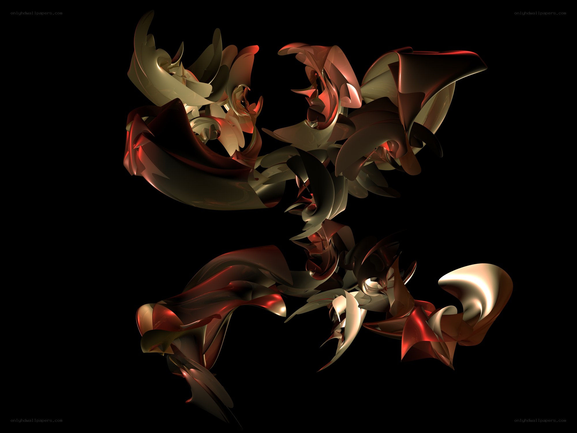 Abstract red and gold sculpture
