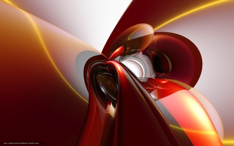 Abstract Red and Gold Shapes — Dynamic, Digital Art