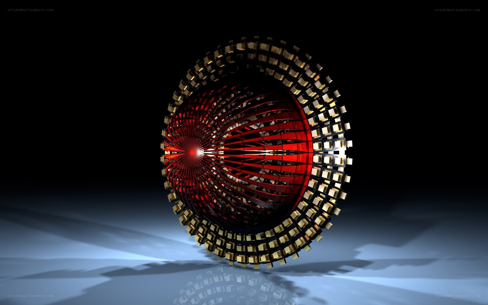 abstract red and gold sphere