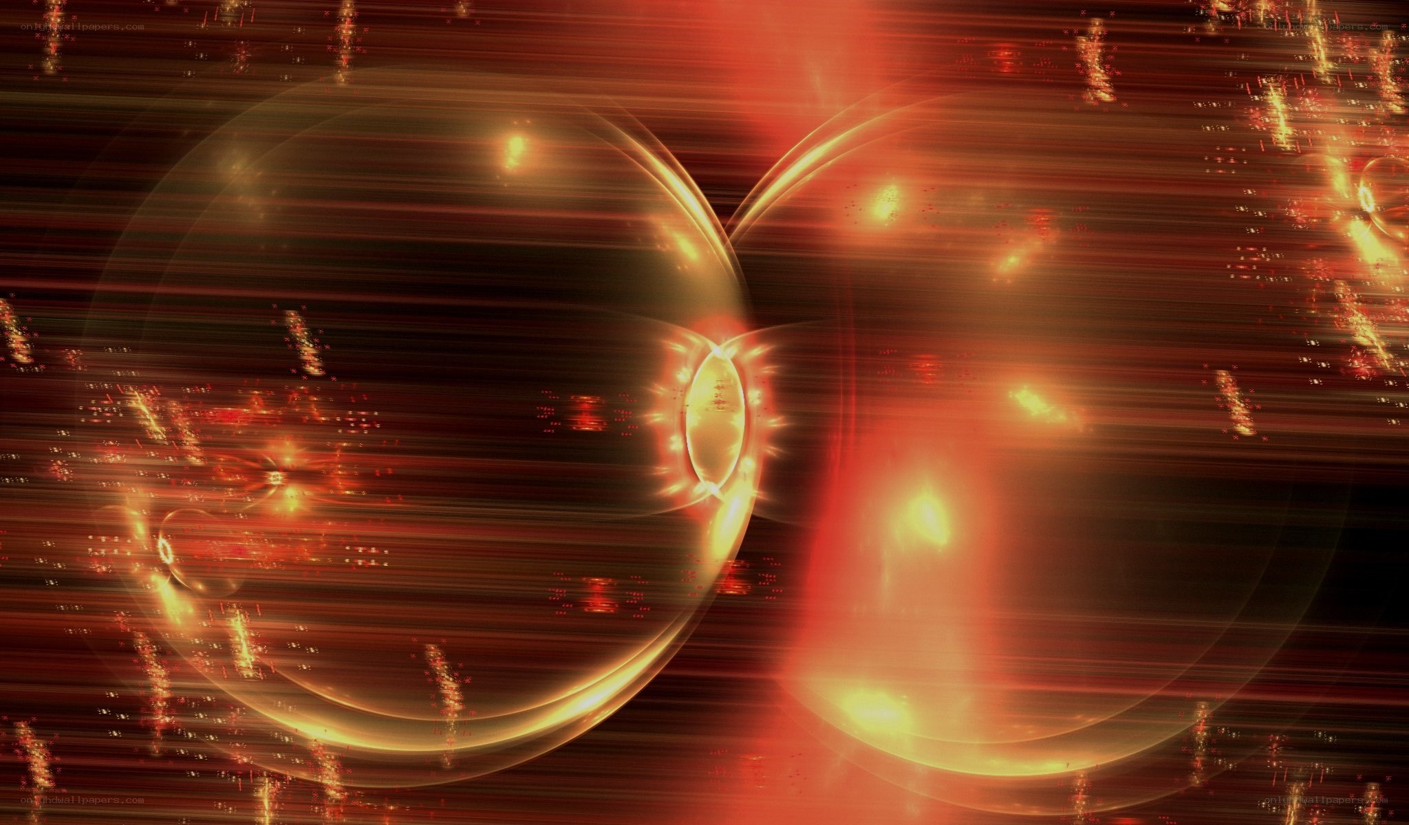 abstract red and gold spheres