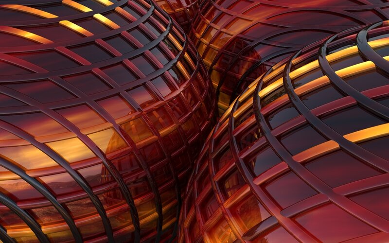 abstract red and gold structure