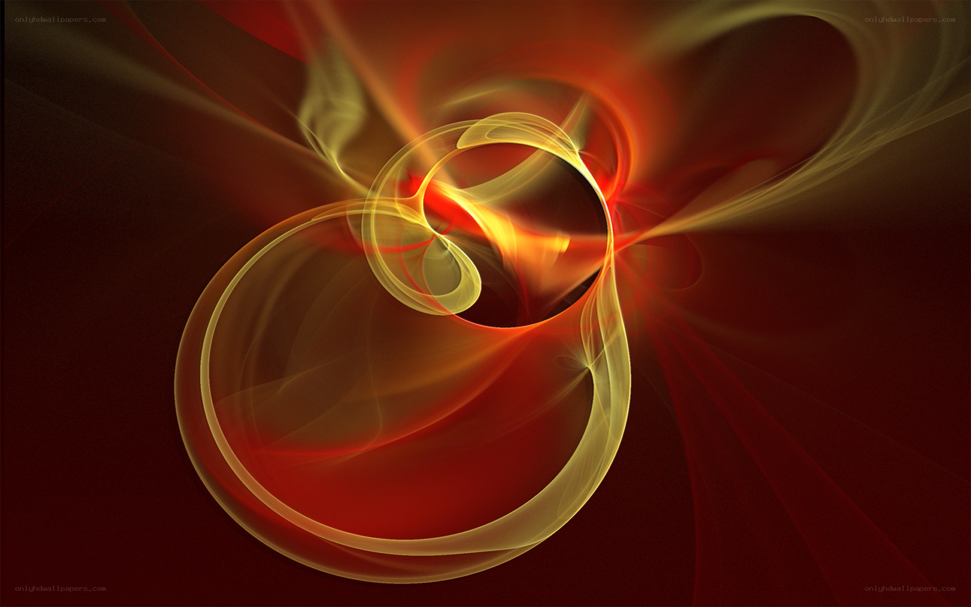 Abstract red and gold swirl