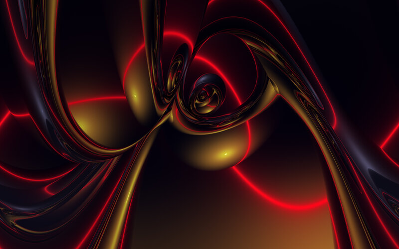 Abstract red and gold swirls