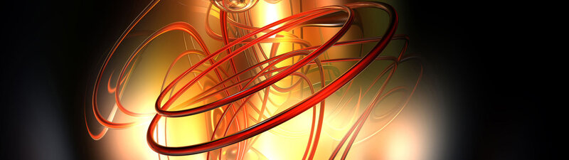 Abstract red and gold swirls
