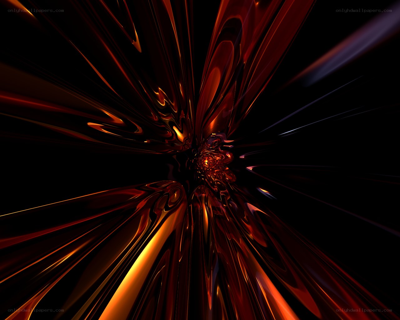 Abstract red and gold tunnel