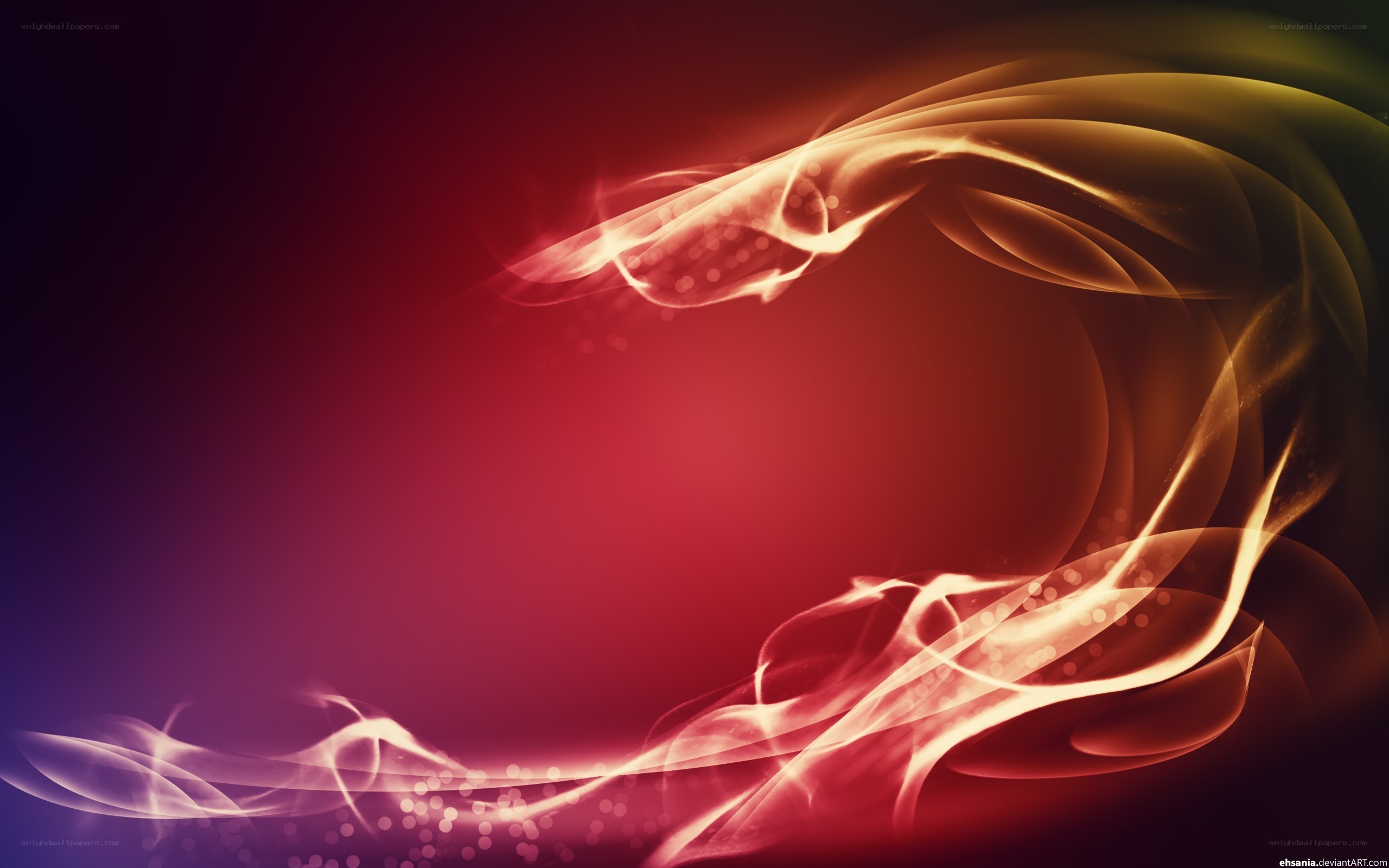 Abstract red and gold wave