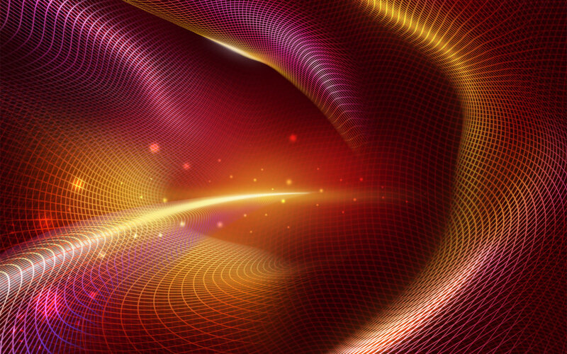 Abstract red and gold wave