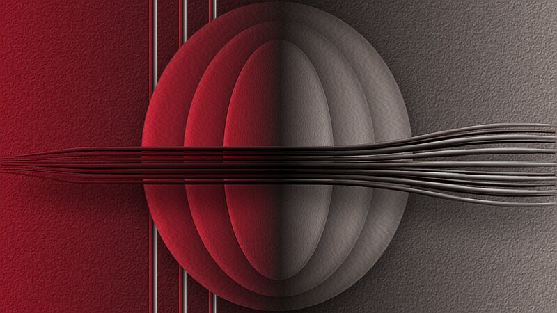 Abstract Red and Gray Circles