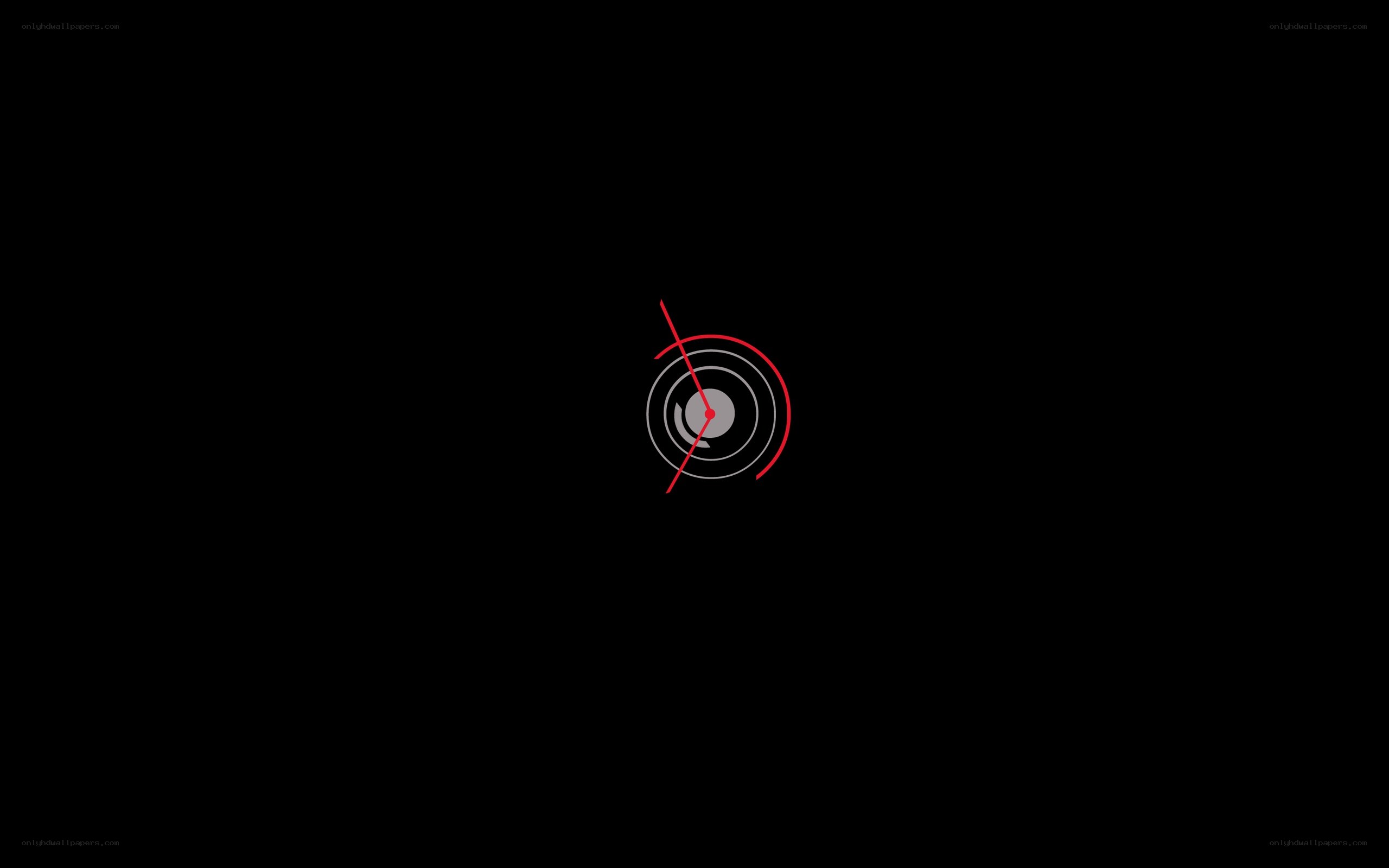 abstract red and gray clock