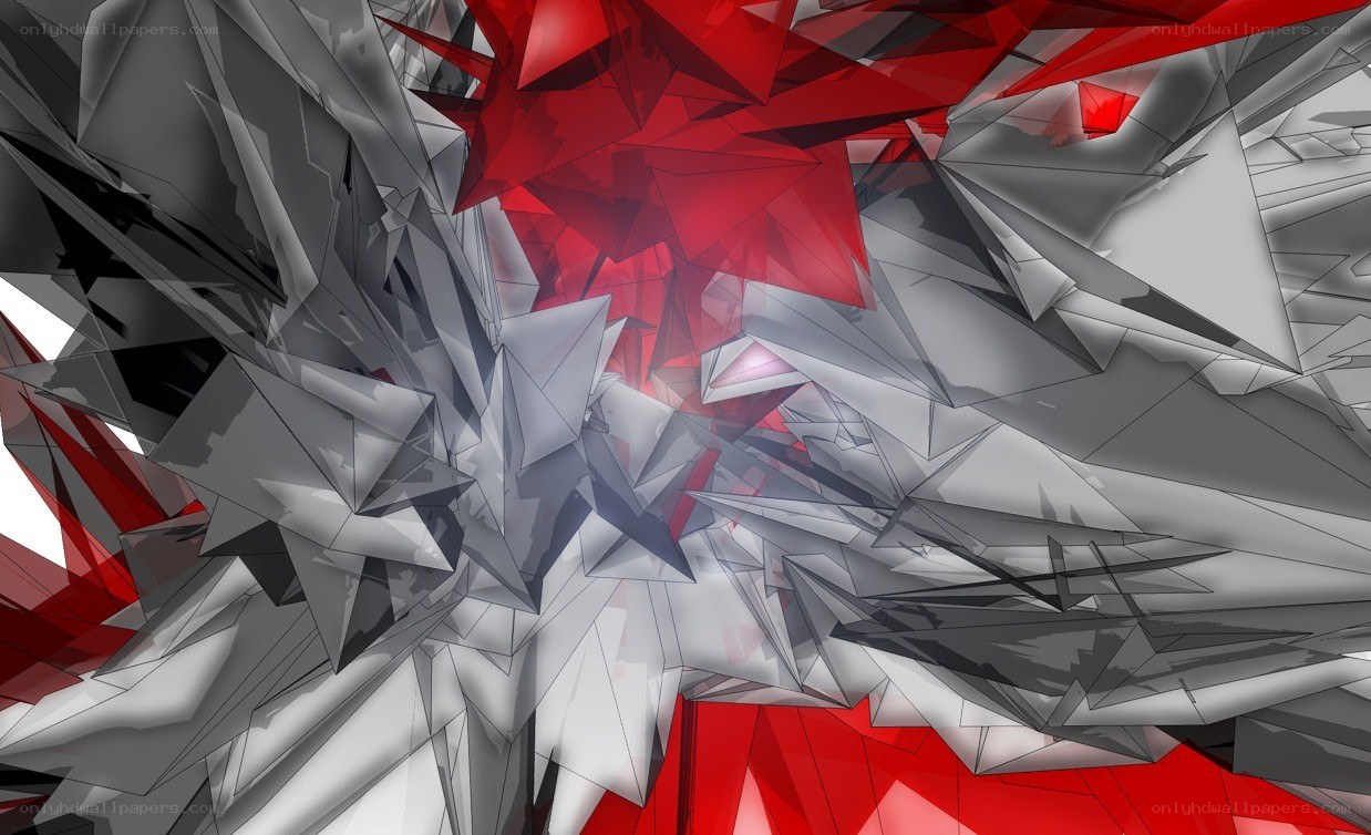 abstract red and gray geometric art